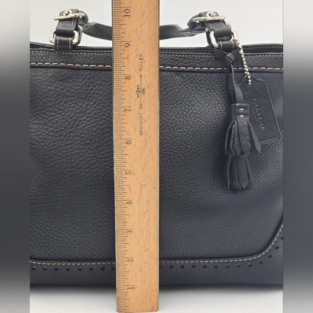 🌻VINTAGE!🌻Coach Y2K Hampton Luxury Tassel Satchel + Shoulder Chain Strap,Black - Picture 14 of 16